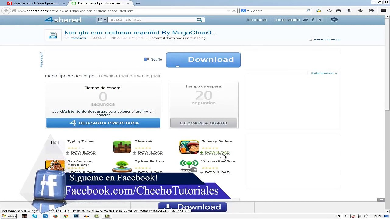 COMO DESCARGAR PREMIUM DE 4SHARED Y SIN TENER CUENTA - 2015