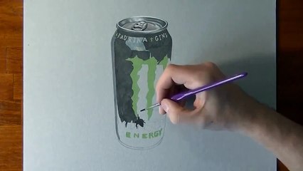 How I draw a Monster energy drink can
