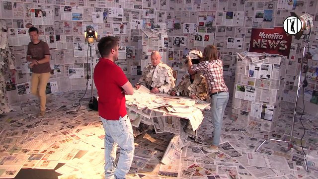 Репортаж со съемок промо для нового сезона проекта Чисто News, Студия Квартал 95. 7 августа 2014г.