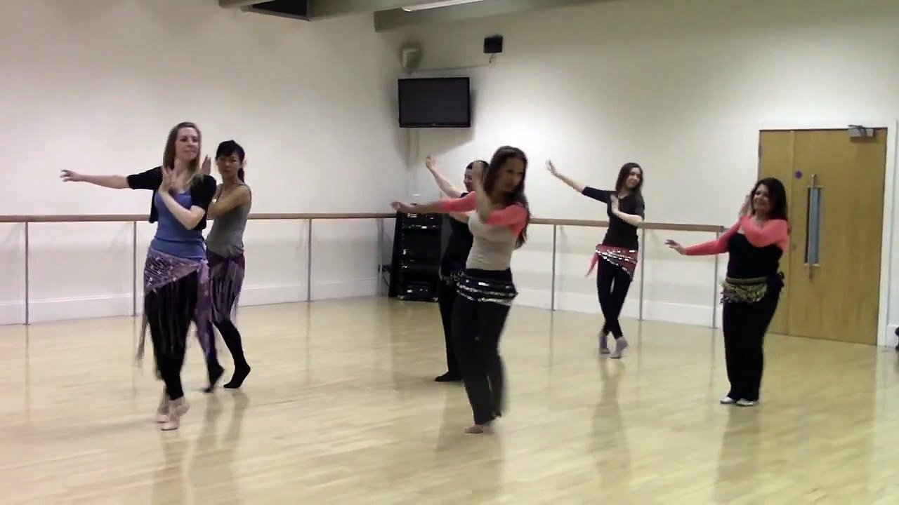 Belly dance class pop choreography