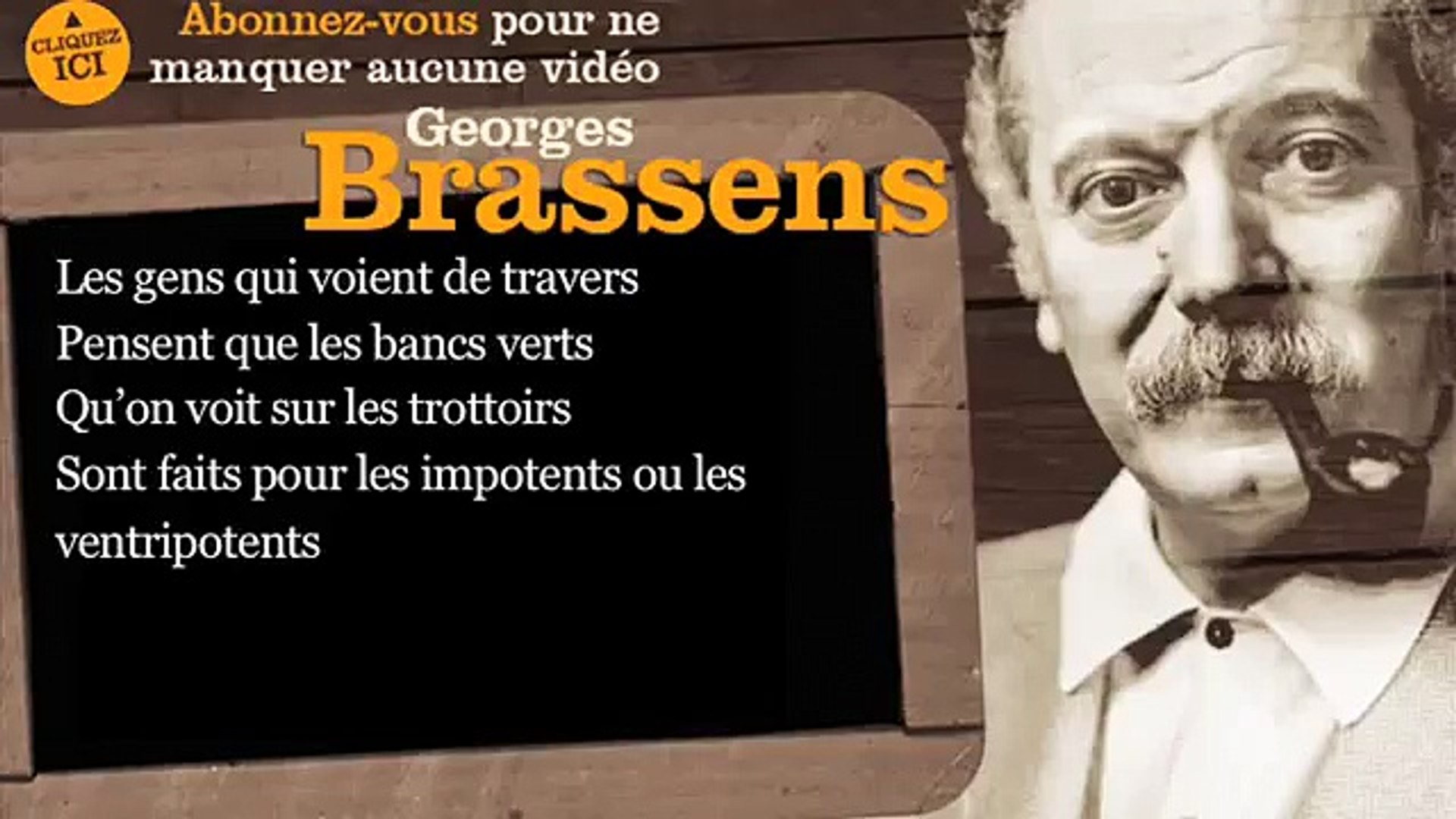 Georges Brassens - Les amoureux des bancs publics - Paroles ( karaoké ) -  video Dailymotion