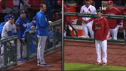 Scott Van Slyke vs. Joe Kelly Staredown - NLCS Game 6