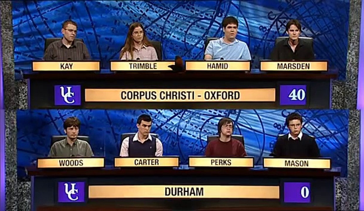 University Challenge S38E02 Corpus Christi, Oxford vs. Durham