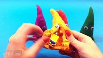 Spongebob Minions Spiderman and Angry Birds Toys Hats Play Doh Surprise Eggs with Eyes!