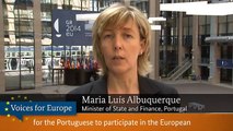 Voices for Europe: Maria Luís Albuquerque, Minister of State and Finance, Portugal