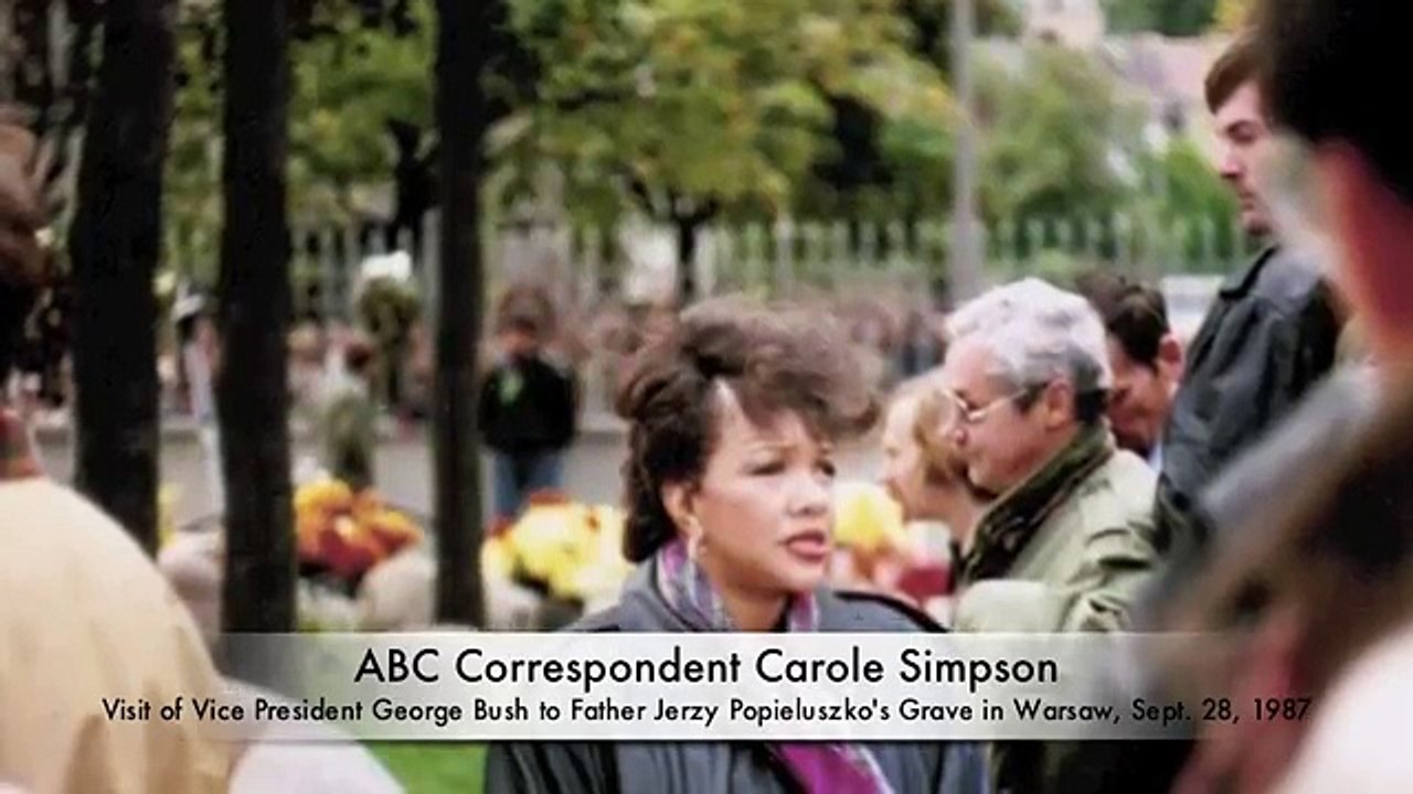 Jerzy Popiełuszko - Vice President George H.W. Bush Visits Slain Priest's Grave, Poland 1987