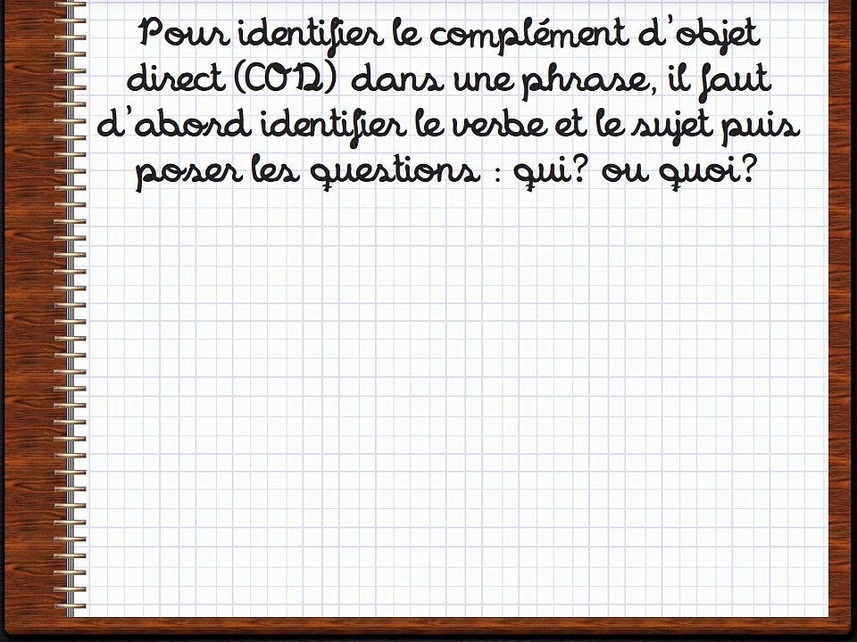 identifier le cod et le coi