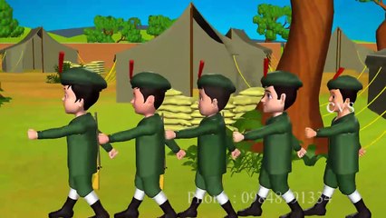 3D Animation Five Little Soldiers Nursery Rhyme for children with Lyrics