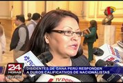 Disidentes de Gana Perú responden a duros calificativos de nacionalistas