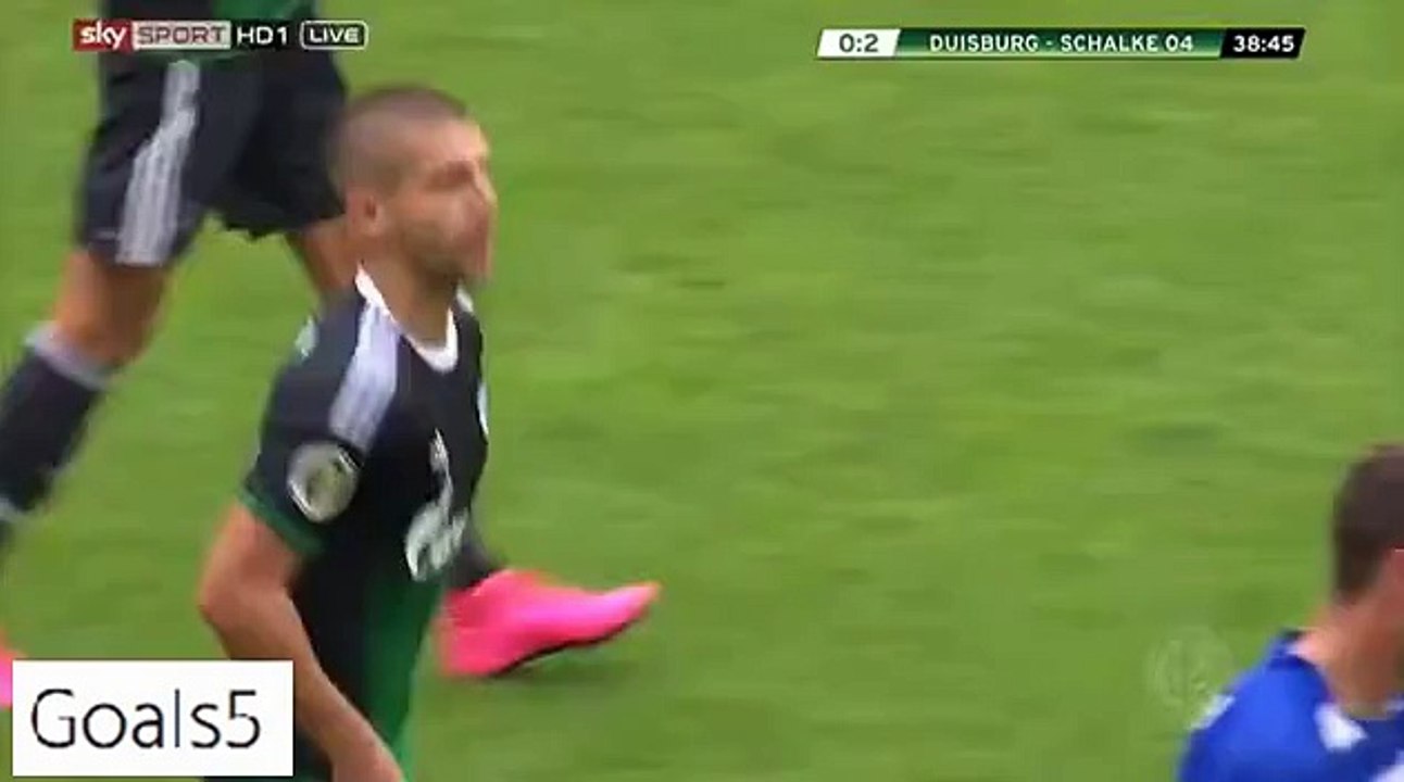Matija Nastasic Goal Duisburg 0 - 2 Schalke DFB Pokal 8-8-2015