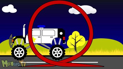 Police Truck Monster Trucks For Children Mega Kids Tv