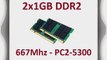 Dual Channel Kit 2x 1 GB 200 pin DDR2-667 SO-DIMM (667Mhz PC2-5300 CL5) double sided