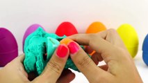 Rainbow Surprise eggs Peppa Pig Frozen Play Doh Cars LPS Shopkins Minions
