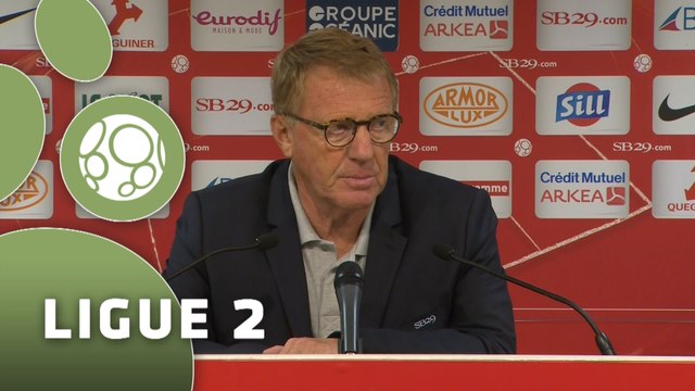 Conférence de presse Stade Brestois 29 - Nîmes Olympique (2-0) : Alex DUPONT (BREST) - José PASQUALETTI (NIMES) - 2015/2016