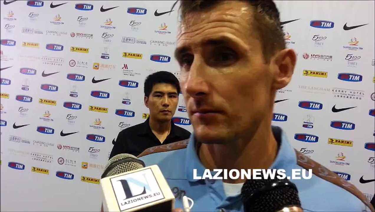 8-08-2015 Supercoppa Juventus-Lazio: conferenza Pioli e Klose in zona mista