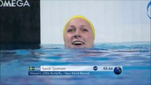 100m papillon F (finale) - ChM 2015 natation, Sarah Sjöström en 55.64 (record du monde)