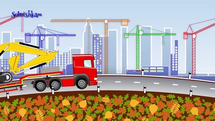 Russian For Kids  Clippers  Excavator  Tipper  Developing cartoon