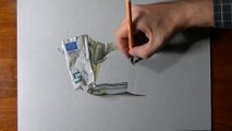 Drawing time lapse 5 euro banknote hyperrealistic art 2