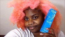 Bleach Bath on Natural Hair (Pink To Blue Hair)