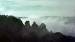 Three Sisters With Swirling Clouds, Katoomba, Blue Mountains, Australia [HD]