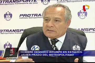 Hombre desnudo irrumpe en estación Javier Prado del Metropolitano