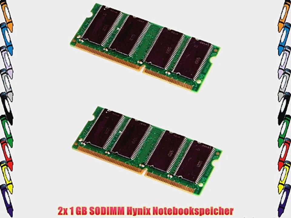 2x 1 GB SODIMM DDR Speicher von Hynix PC3200 400 MHZ Bandbreite  200 polig Laptop Arbeitsspeicher