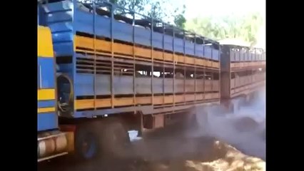 Trucks and Train Through Water JGV