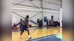 Karl Anthony Towns Throws Down Between the legs Dunk at Rookie Photoshot 2015