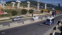 Car Destroyed By Truck, Destroyed in seconds