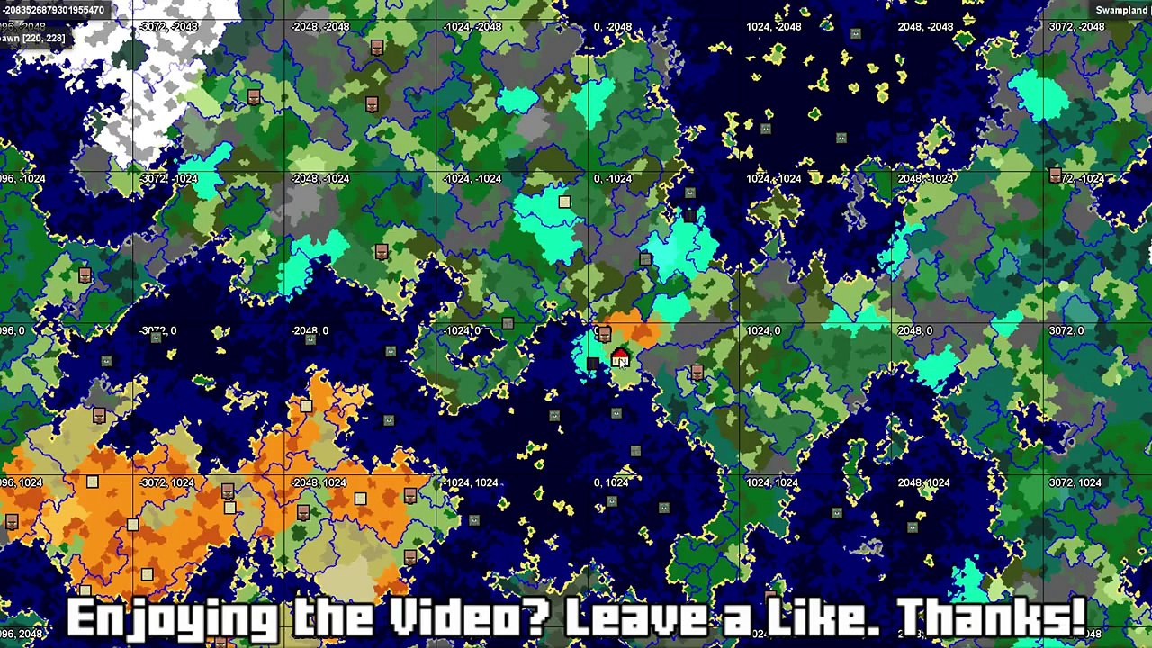 Village, Witch Hut and Ocean Monument at Spawn [Seed Finder] 050