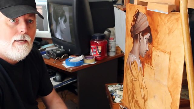 Grisaille Oil Painting Update and Toning a Canvas - Mark Branscum