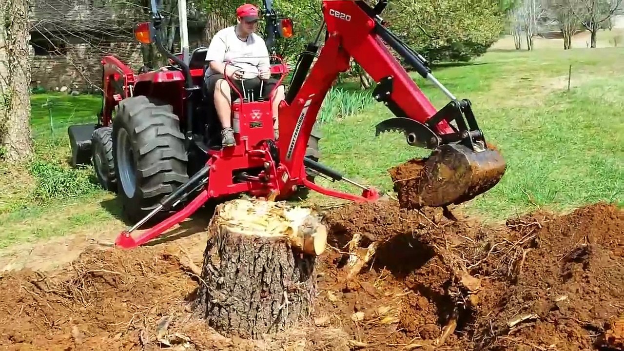 Dead Tree Stump Removal with Massey Ferguson 1635/CB 20 Backhoe