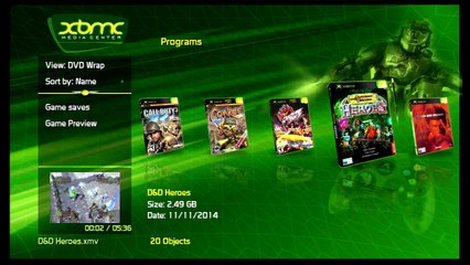 Original Xbox XBMC 3.5 Classic Skin demo