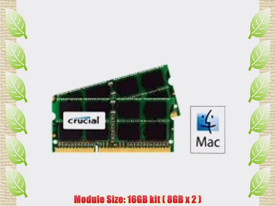 16GB Kit ( 2 x 8GB ) 204-pin SODIMM DDR3 PC3-12800 memory module for Apple iMac Macbook Pro