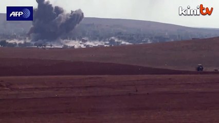 US air stikres hit Kobane