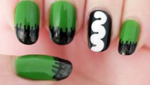 Easy Halloween Nails: Frankenstein & Bride of Frankenstein