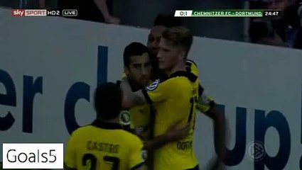 Pierre-Emerick Aubameyang Goal Chemnitzer 0 - 1 Dortmund DFB Pokal 9-8-2015