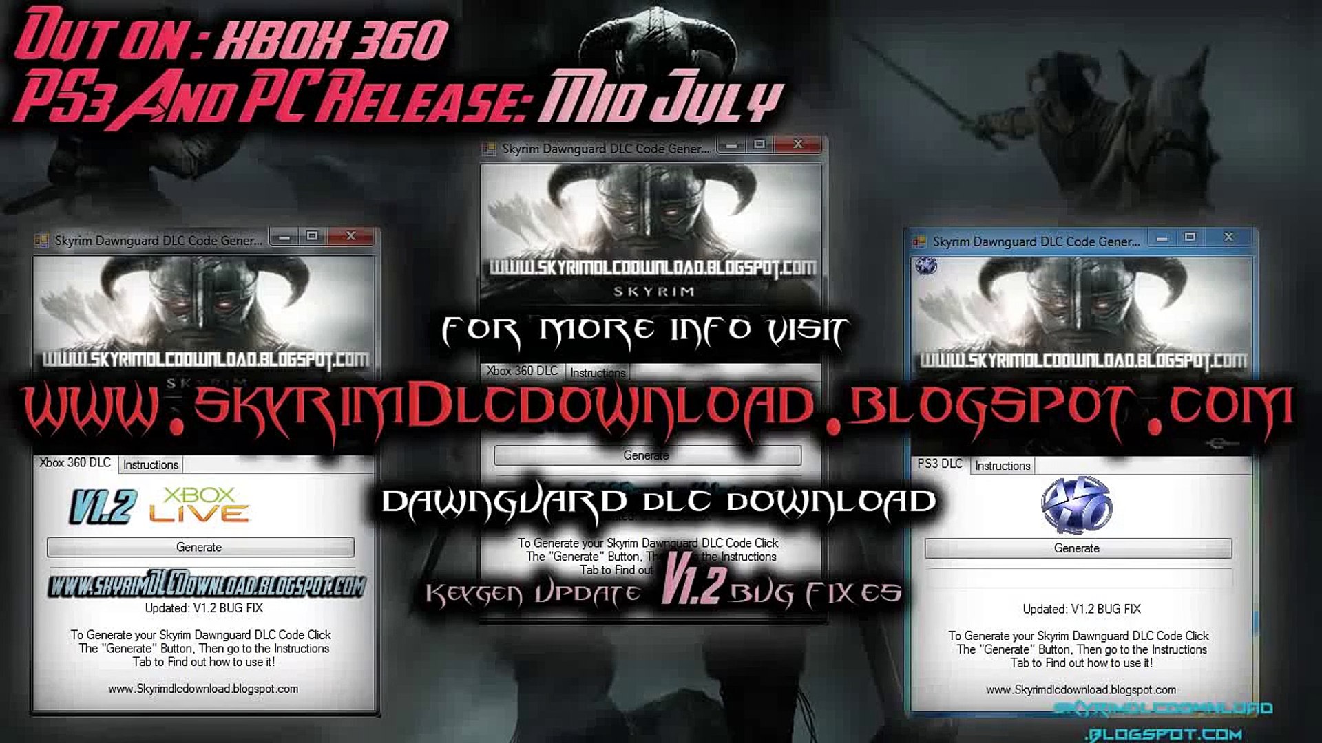 Skyrim Dawnguard DLC Codes FREE PS3, PC & XBOX 360! - video Dailymotion