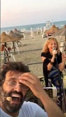 Flavio Insinna e il meraviglioso tramonto in spiaggia a Barletta - dall'applicazione "Periscope" - 07/08/2015
