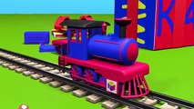 Trains for children toddlers. Construction game- steam locomotive. Cartoons for children