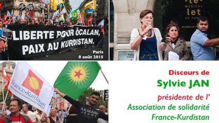 20150808-Paris-Manifestation contre la guerre d'Erdoǧan-Déclaration de Sylvie Jan