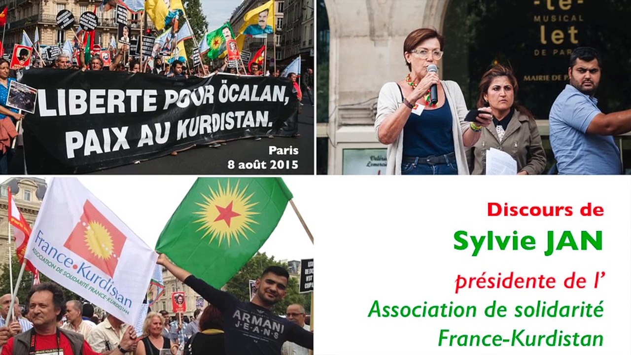 20150808-Paris-Manifestation contre la guerre d'Erdoǧan-Déclaration de Sylvie Jan