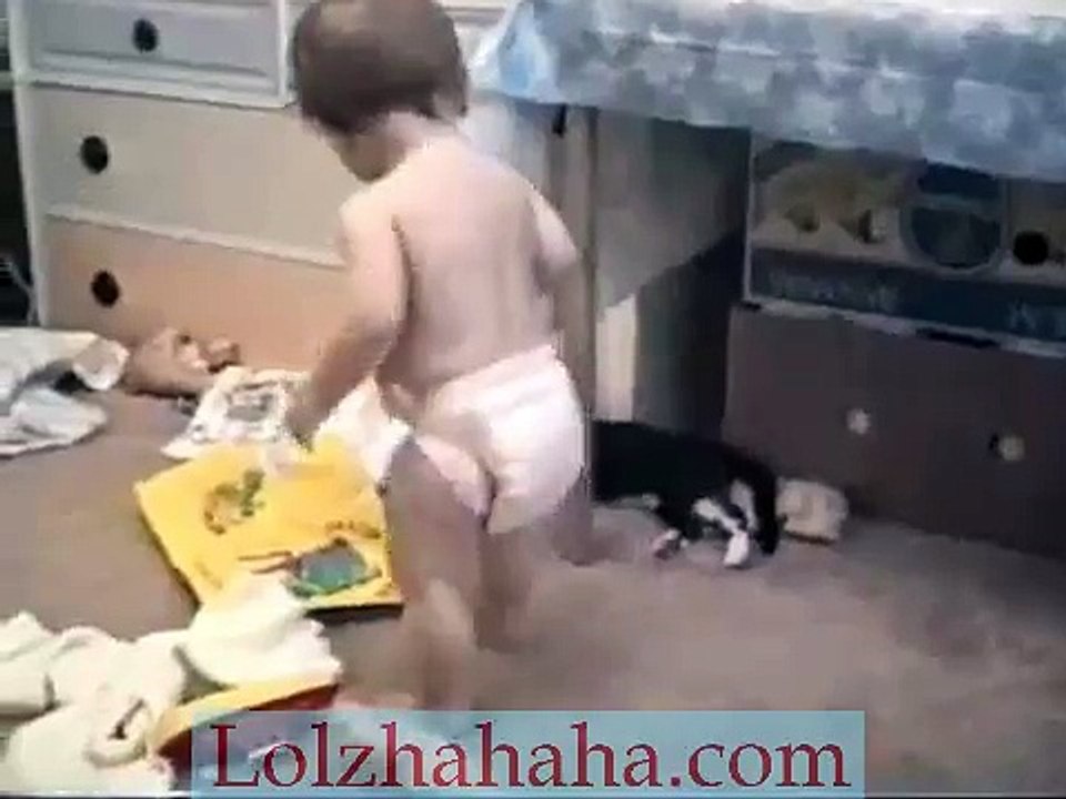 Baby and Cat Fight