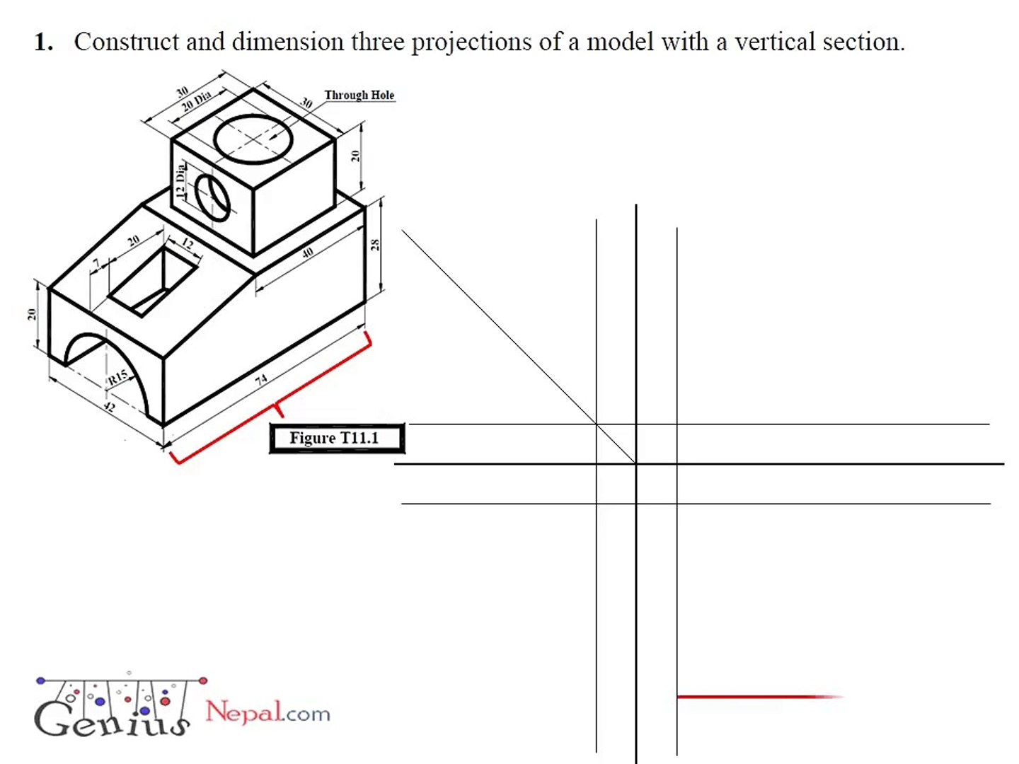 Constructing a 30° Angle - Technical Graphics