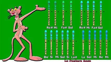 La Pantera Rosa en Flauta Dulce con Notas