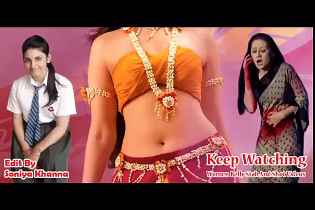 woman belly stab in pink dress