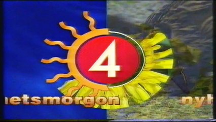 TV4 ident Nyhetsmorgon Sommarintro uppstart 7 juli 1995 med Ulf, Elisif & Anki, med TV4 nyheterna