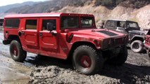 Hummer H1 in the mud mudding Azusa Canyon OHV off Road