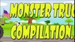 Monster Trucks for Children | Green Monster Truck with American Flag | Monster Truck Compilation
