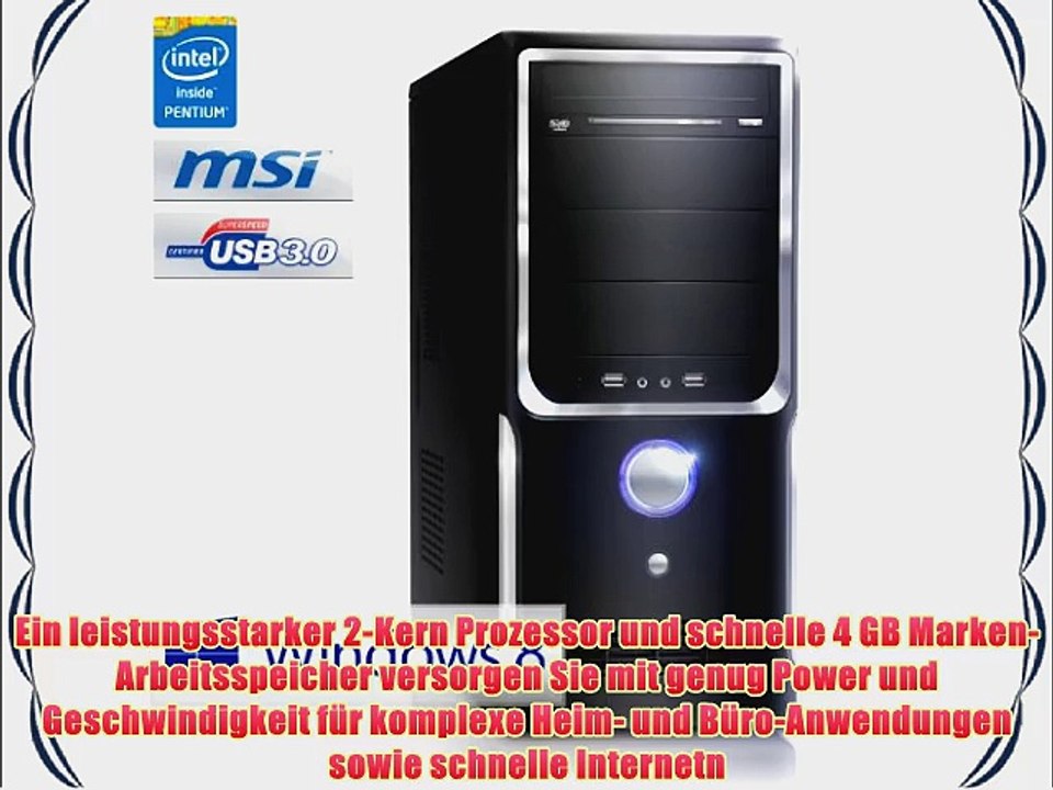 CSL Speed 4186W8P inkl. Windows 8.1 Pro - Intel Pentium 2x 3400MHz 4GB RAM 500GB HDD Intel
